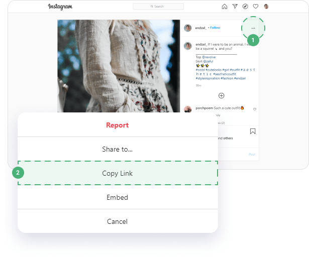 Copy Instagram Post Link