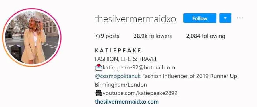 Thesilvermermaidxo Instagram account with Highlight your contacts via symbols