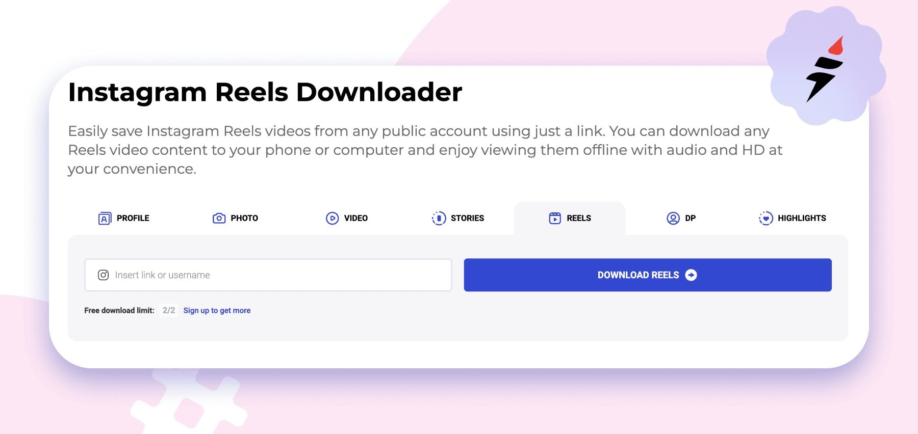 Instagram Reels downloader by Inflact
