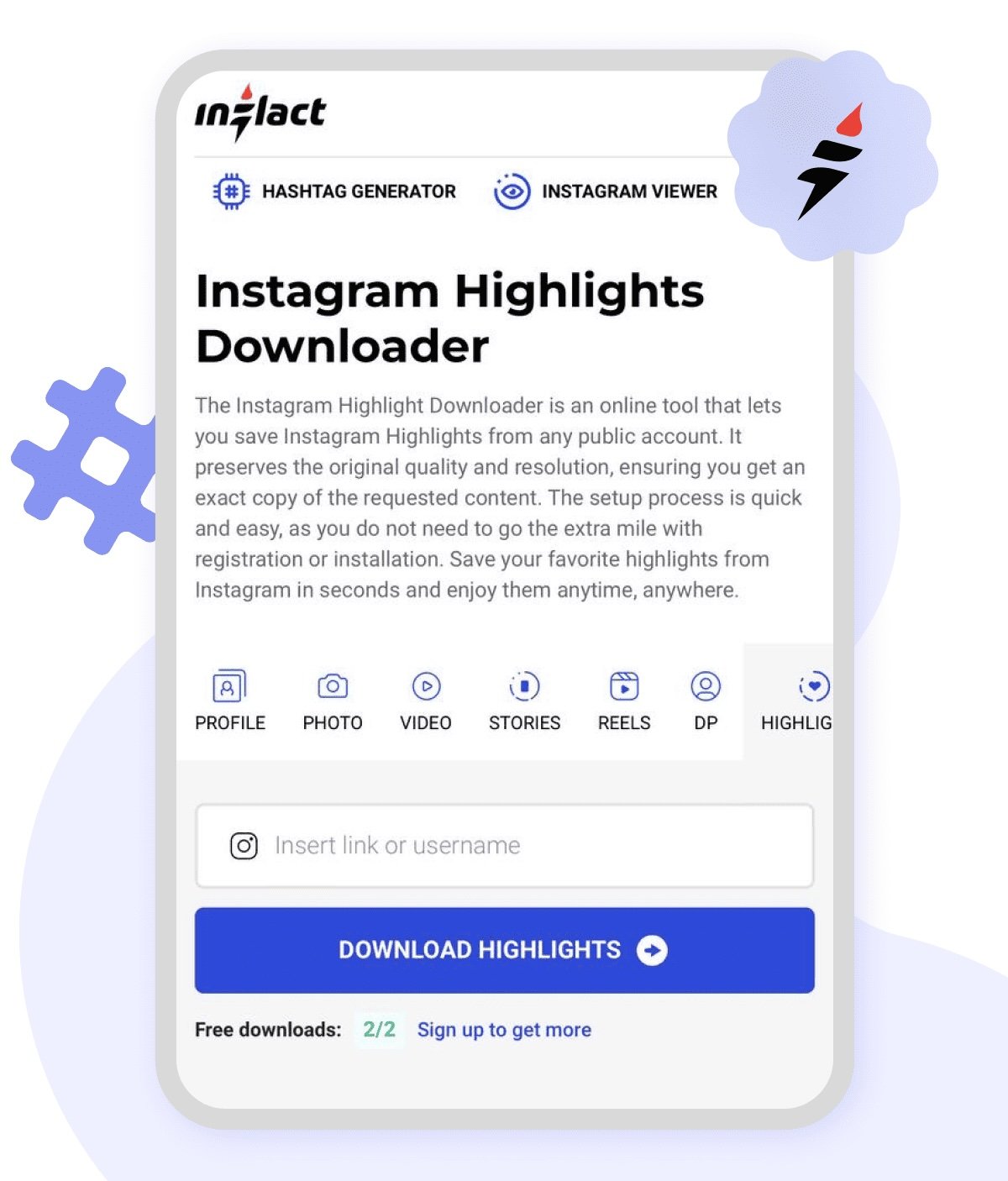 Instagram Highlights Downloader by Inflact