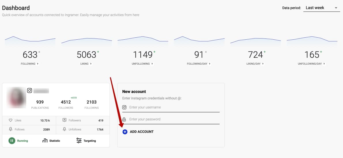 You can add another profile to your dashboard.