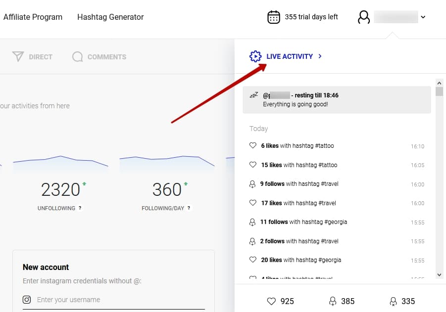 If you need to perform any manual actions on your Instagram, it's best to do so when your profile is in sleep mode for not interrupting the work of the service.