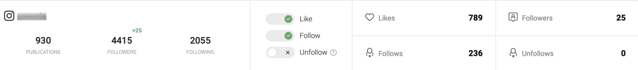 In your dashboard you can turn the following features on and off: Like, follow, unfollow.