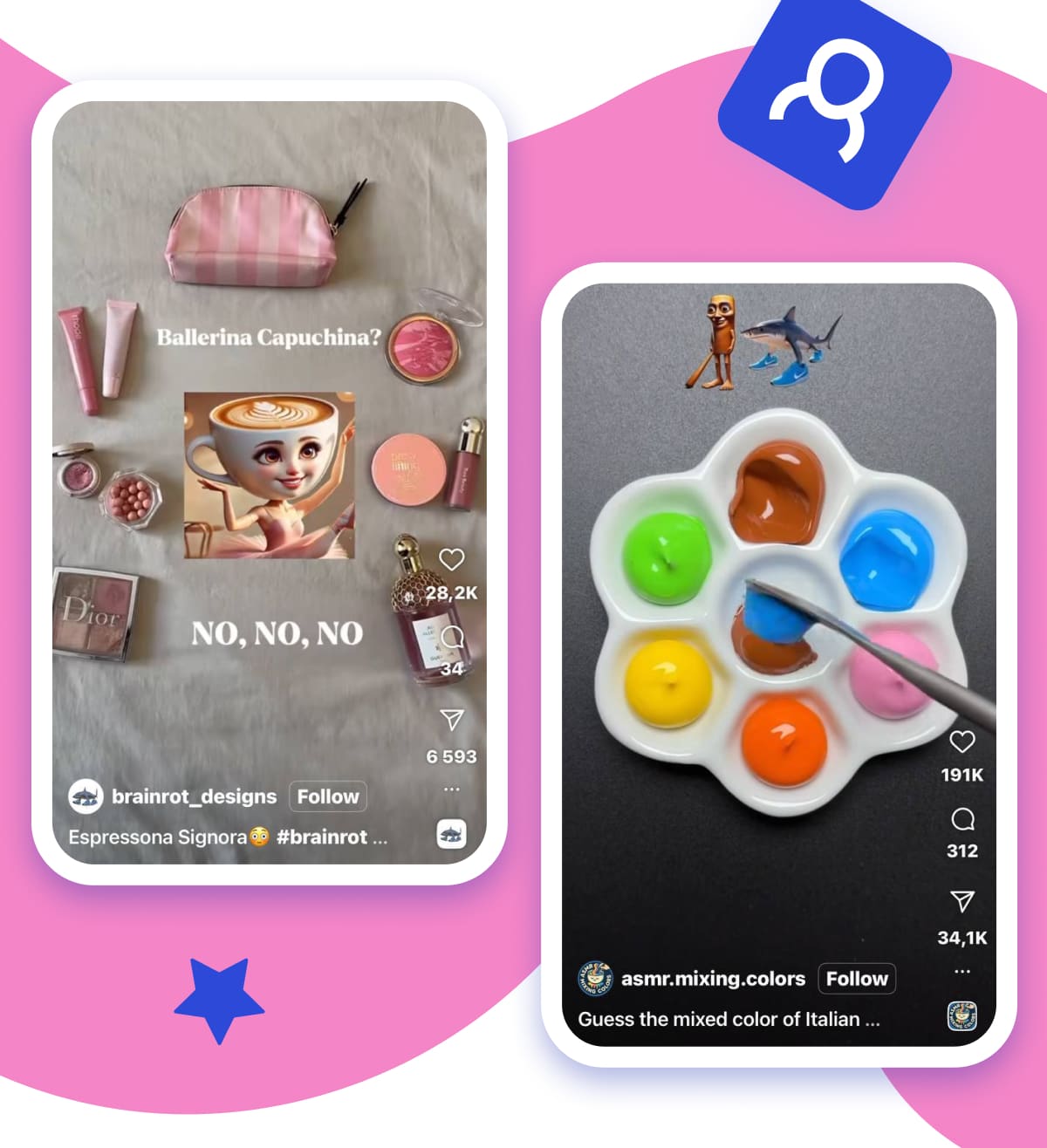 IG posts inspired by Italian brainrot