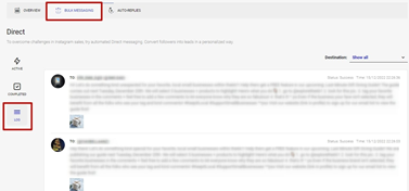 Open Direct→ Bulk messaging.