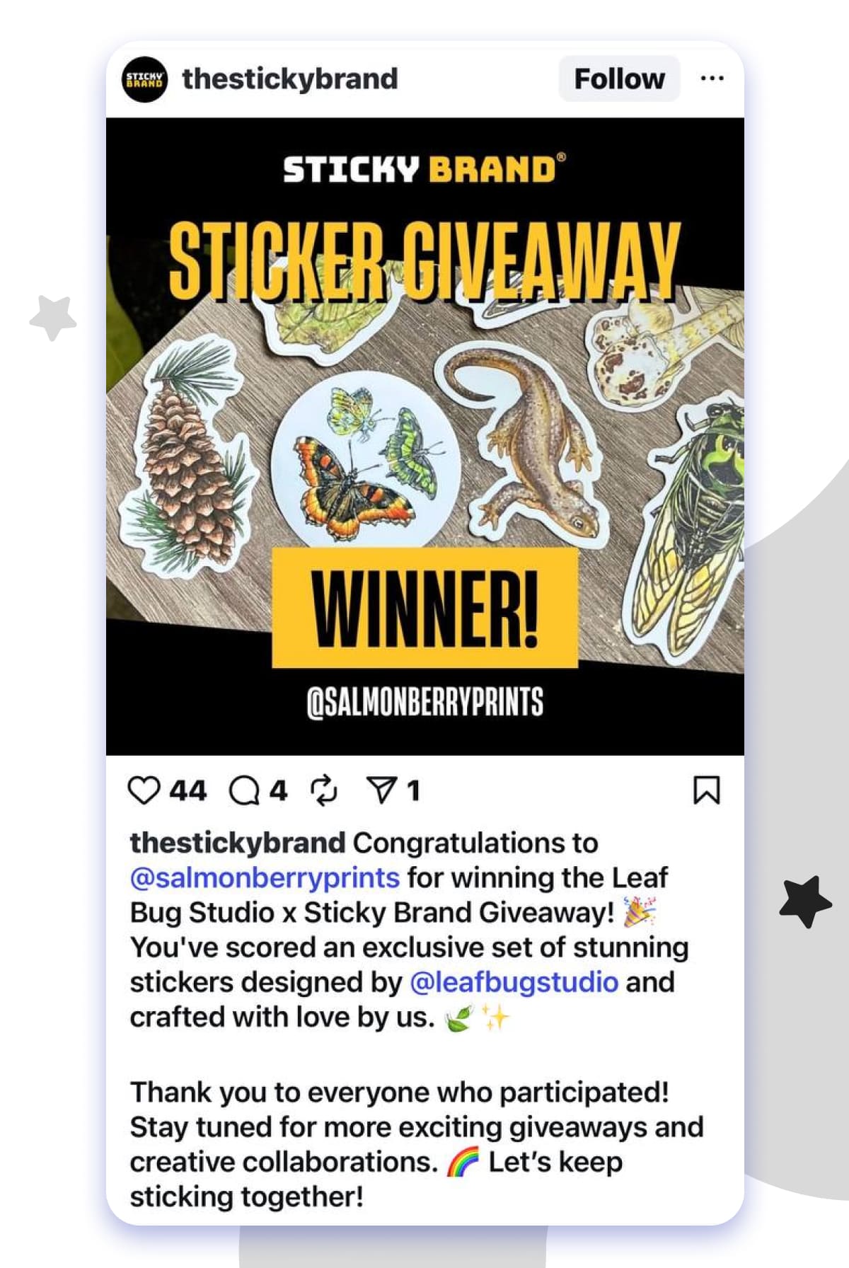 the stickybrand IG account