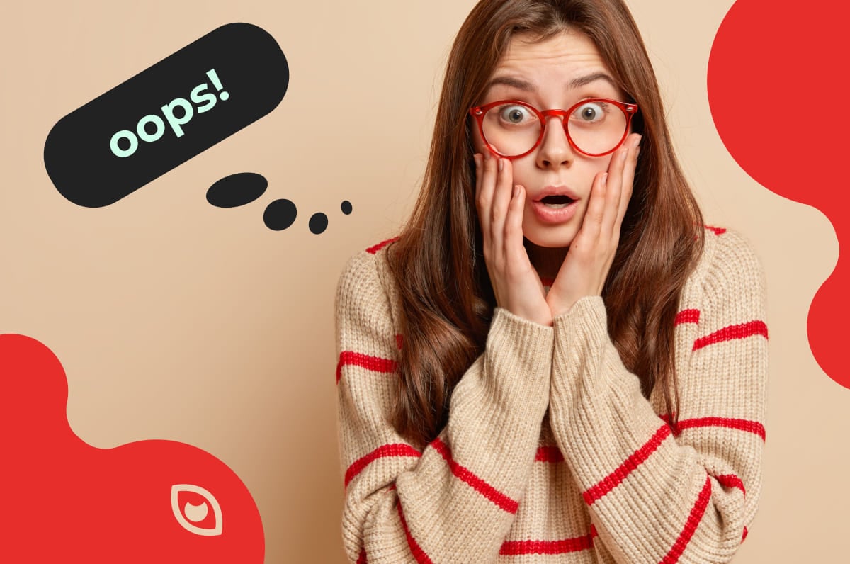 a woman saying ‘oops’