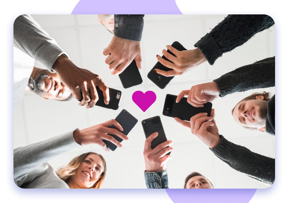 people holding mobile phones