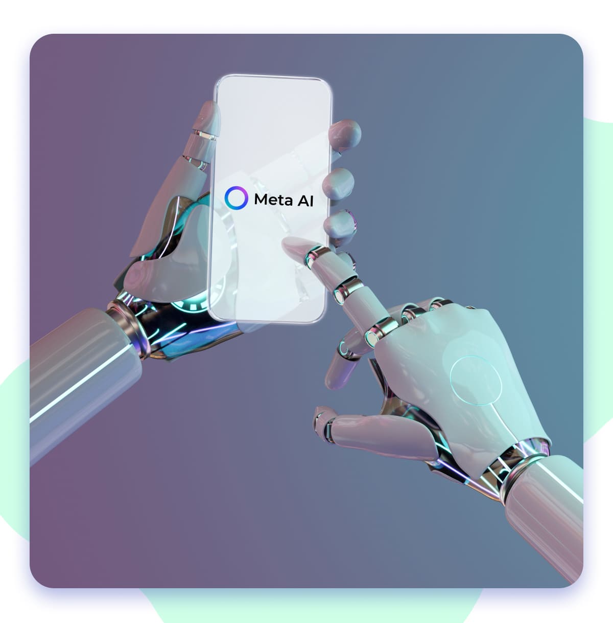 robotic hands grasping a smartphone