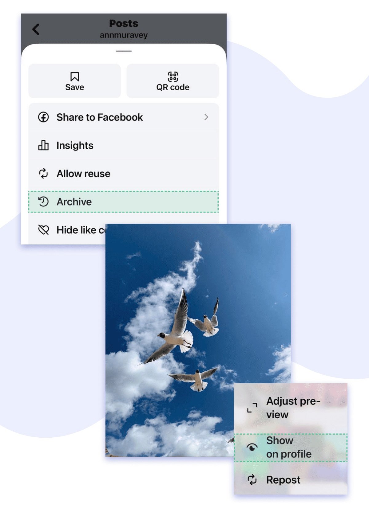 how to archive old Insta posts