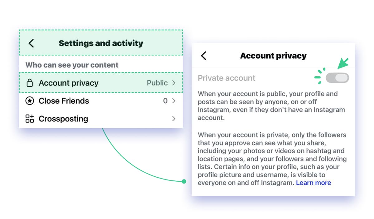Insta privacy settings