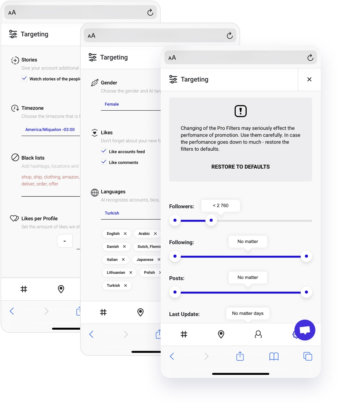 Filters for hyper accurate targeting