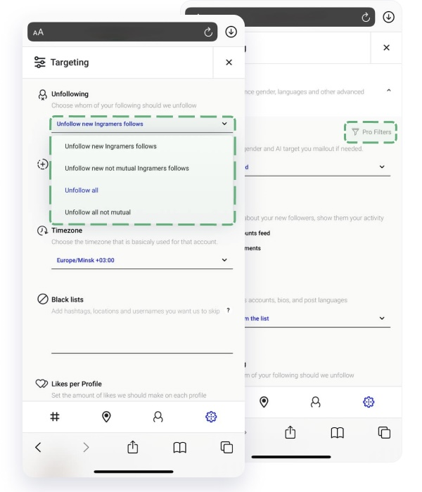 The bot will automatically follow accounts based on nicknames