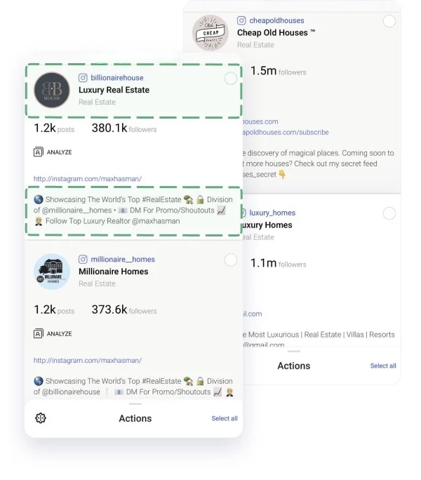 Instagram name section