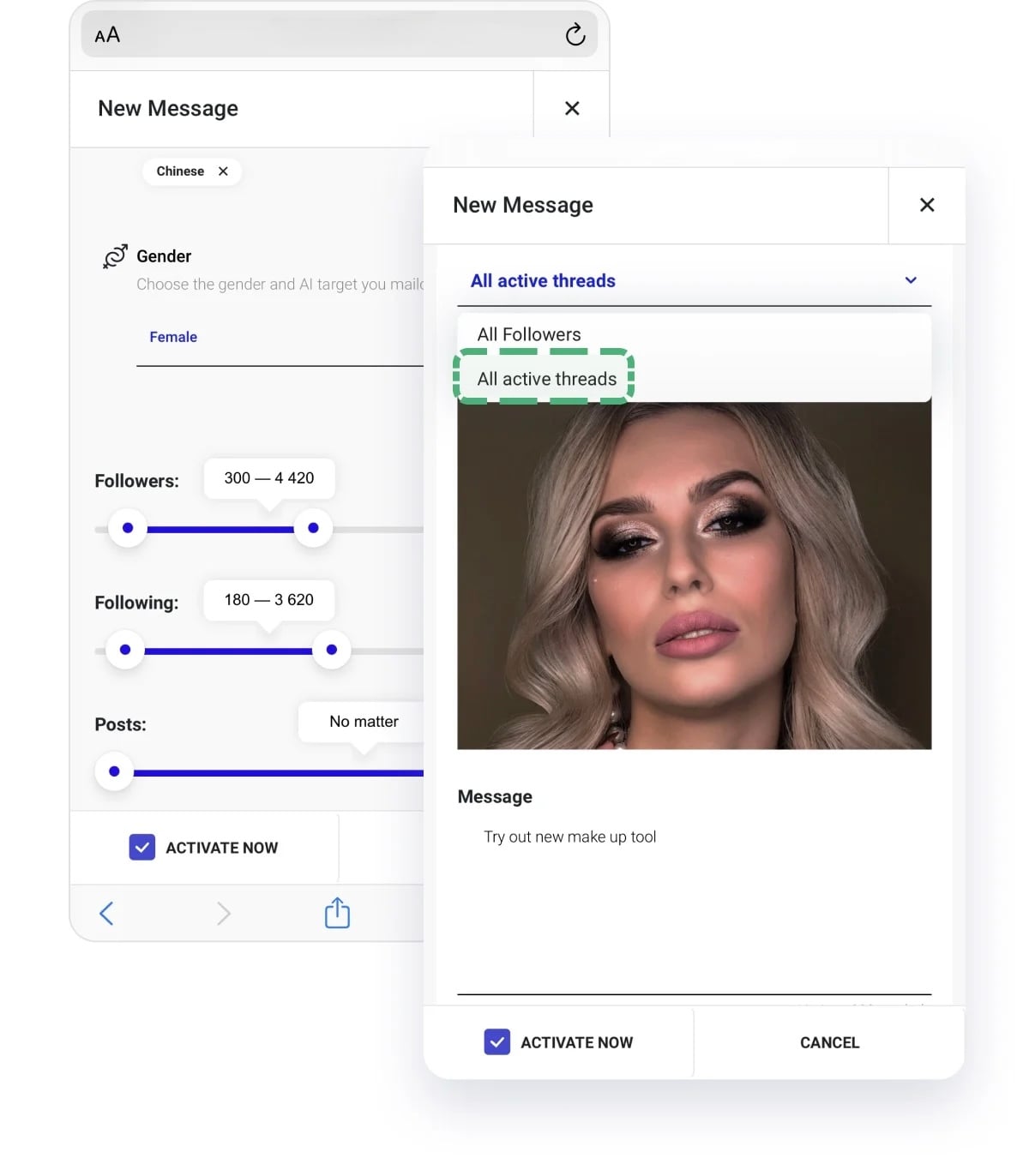 Direct messages tool to find clients
