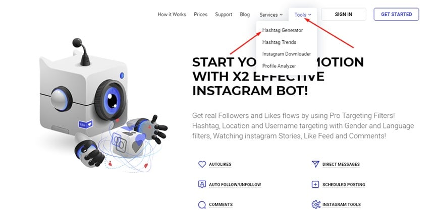 Hashtag generator screenshot