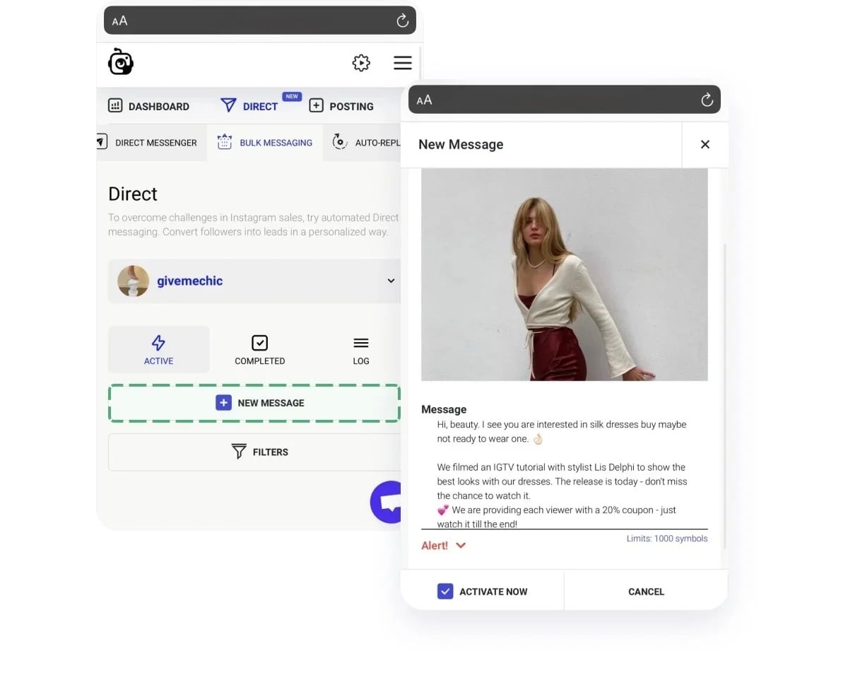 Instagram DM for business