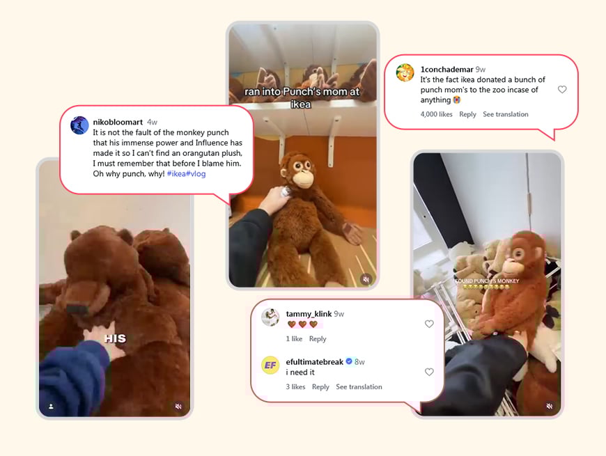 IKEA plushies and monkey Punch case