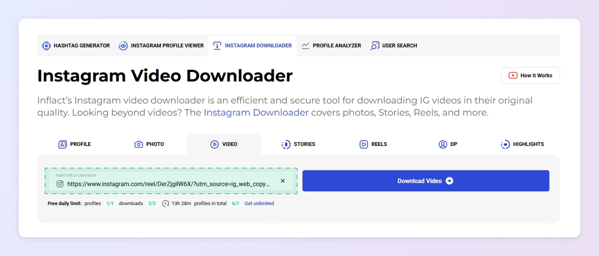 Video Downloader Page