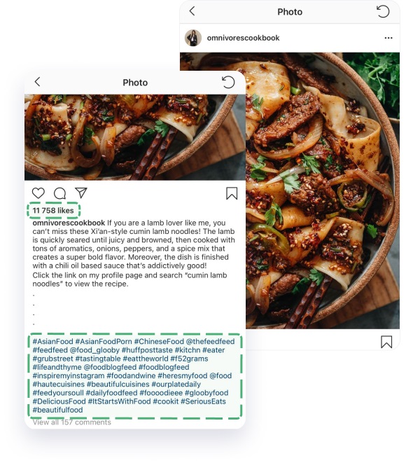 Instagram food hashtags