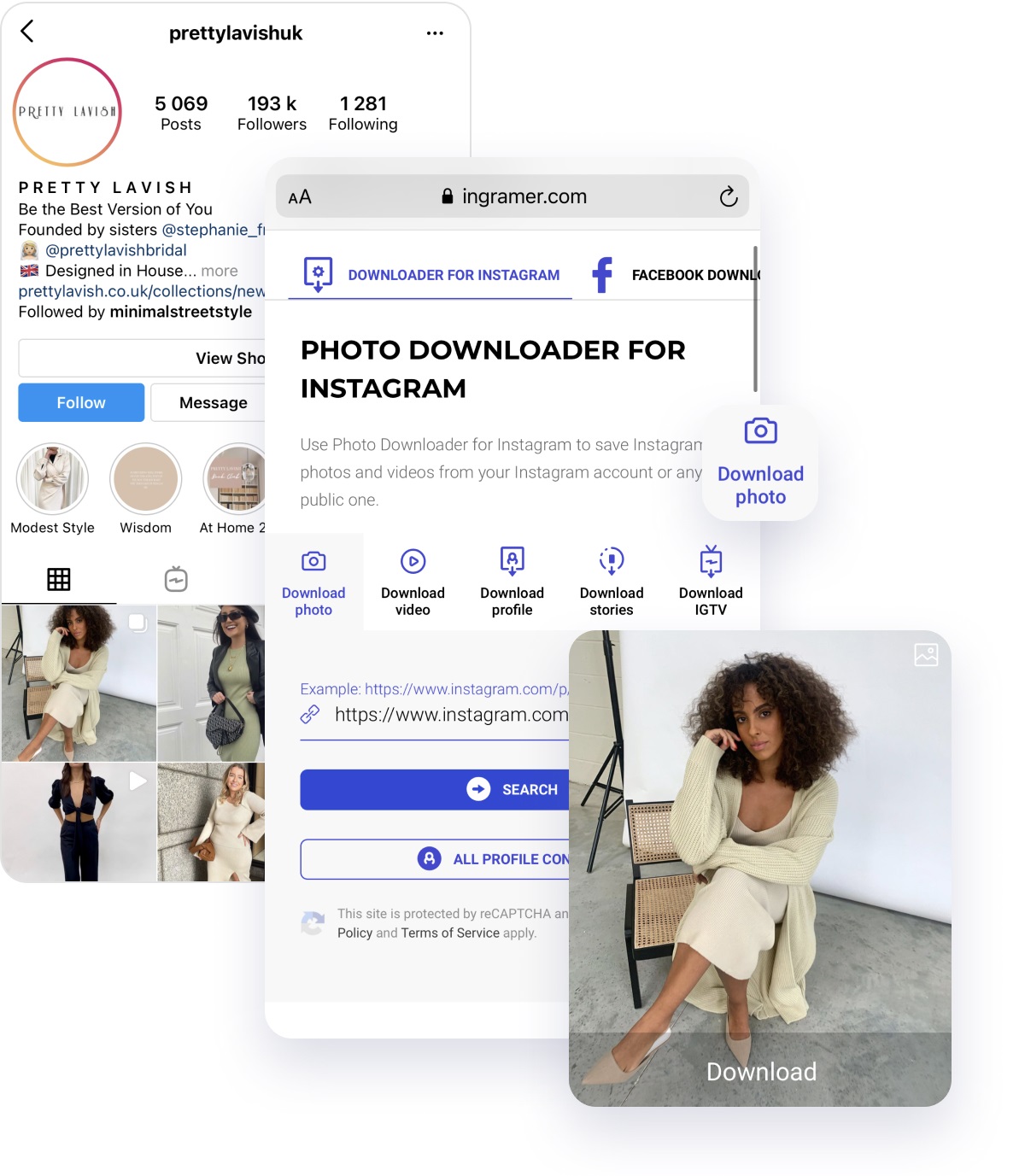 content within the Instagram app