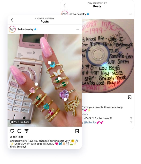 jewelry online on Instagram