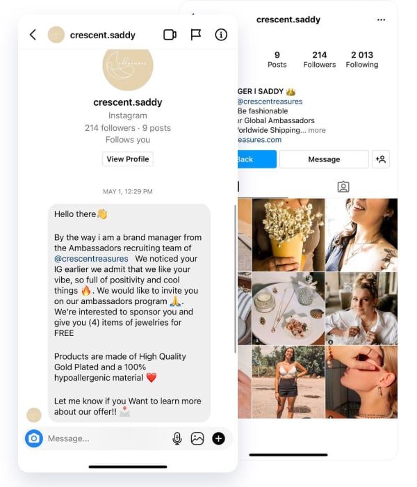 Instagram scam seller