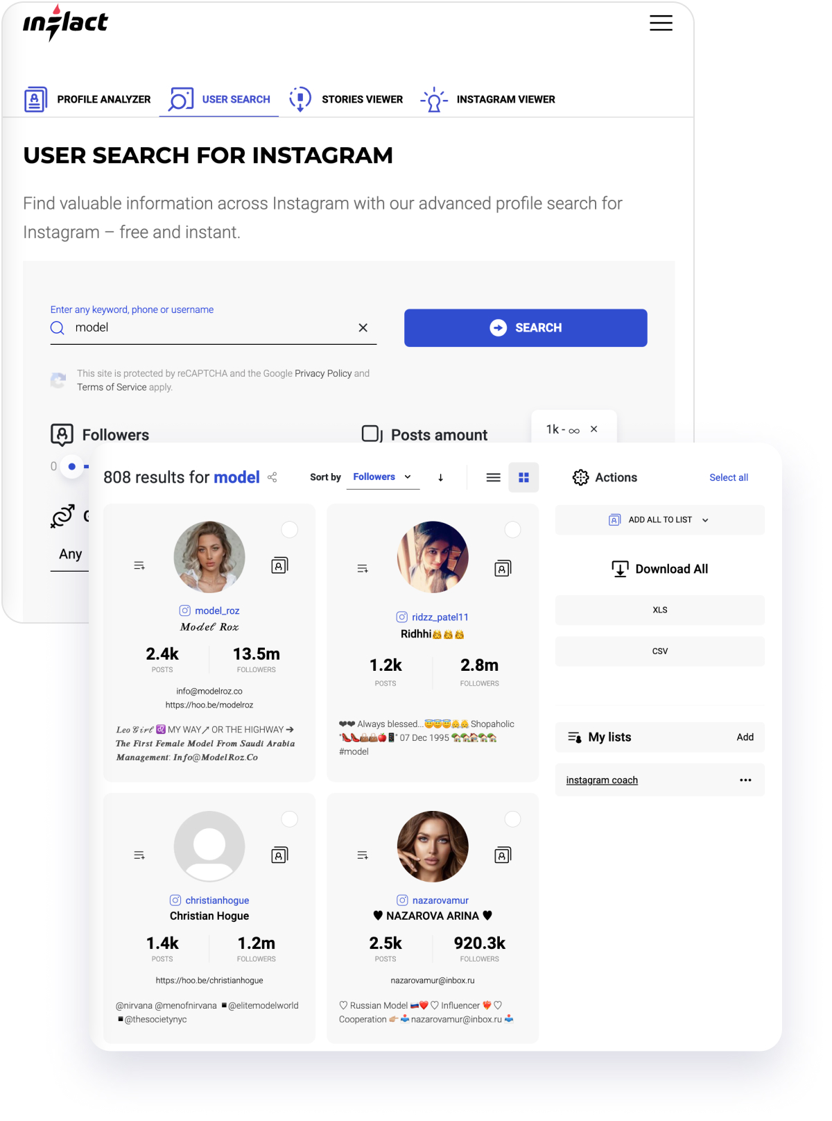 Instagram statistics and algorithms