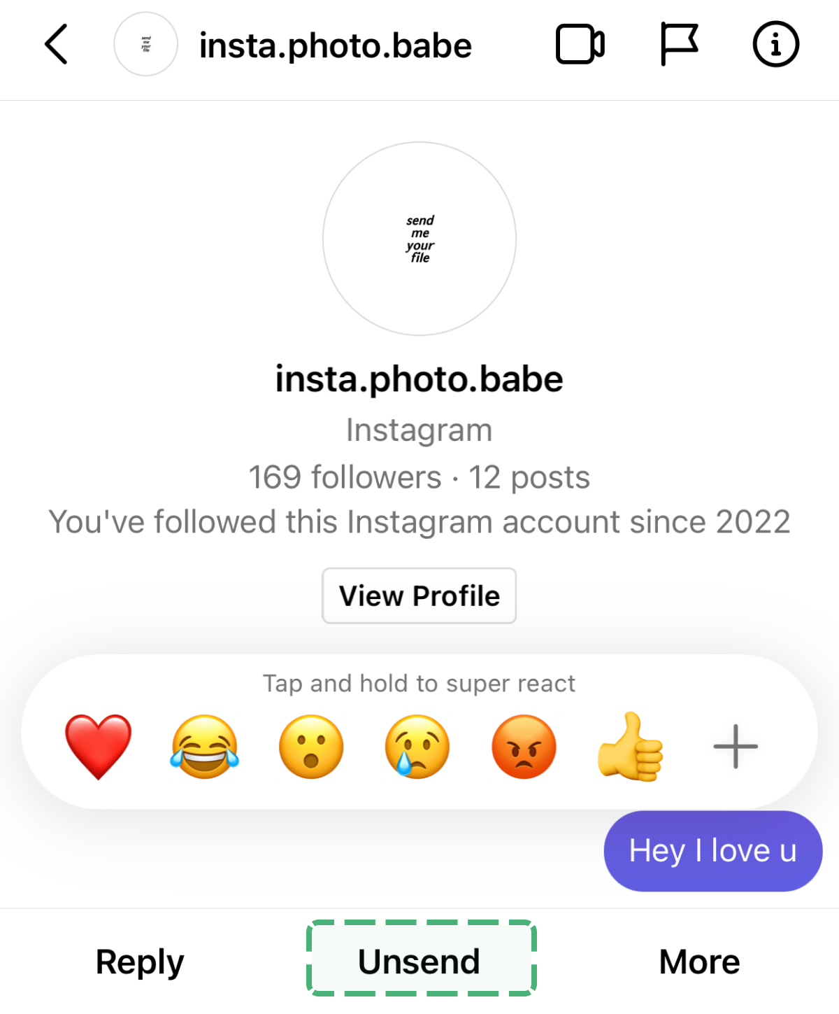 restore messages in the Instagram app