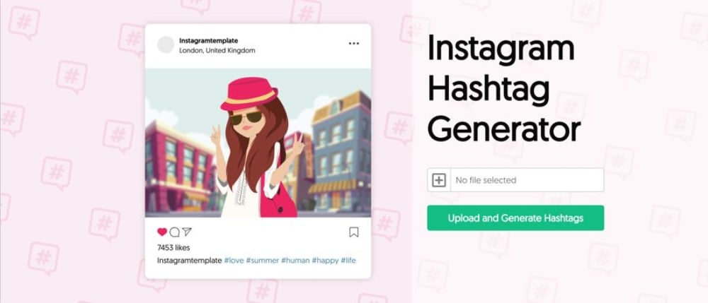 Influencer Marketing Hub Instagram Hashtag Generator screenshot