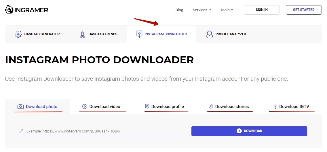 Instagram Photo Downloader screenshot