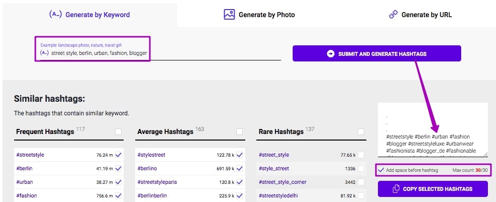 Inflact Hashtag Generator screenshot 2