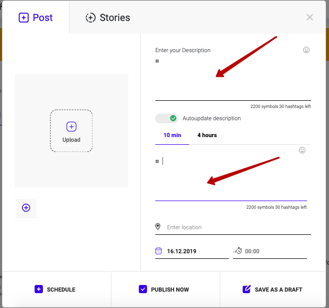 Inflact Post-planner module screenshot