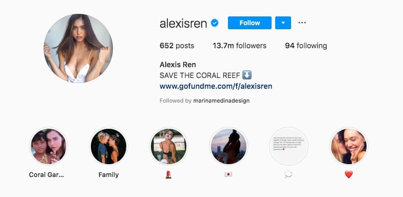The idea for your bio from Alexis Ren