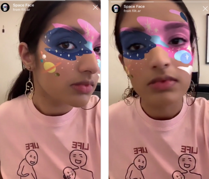 Fun AR Effects For Instagram Stories space face