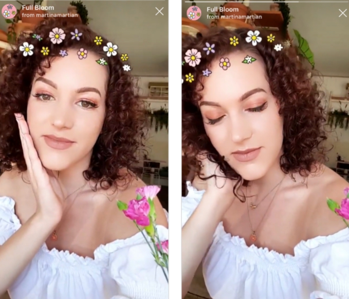 Fun AR Effects For Instagram Stories full bloom