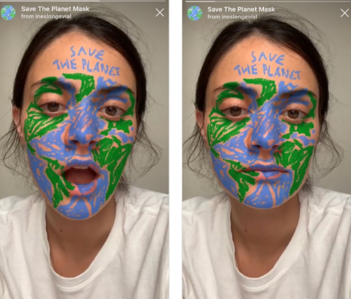 Fun AR Effects For Instagram Stories save the planet mask