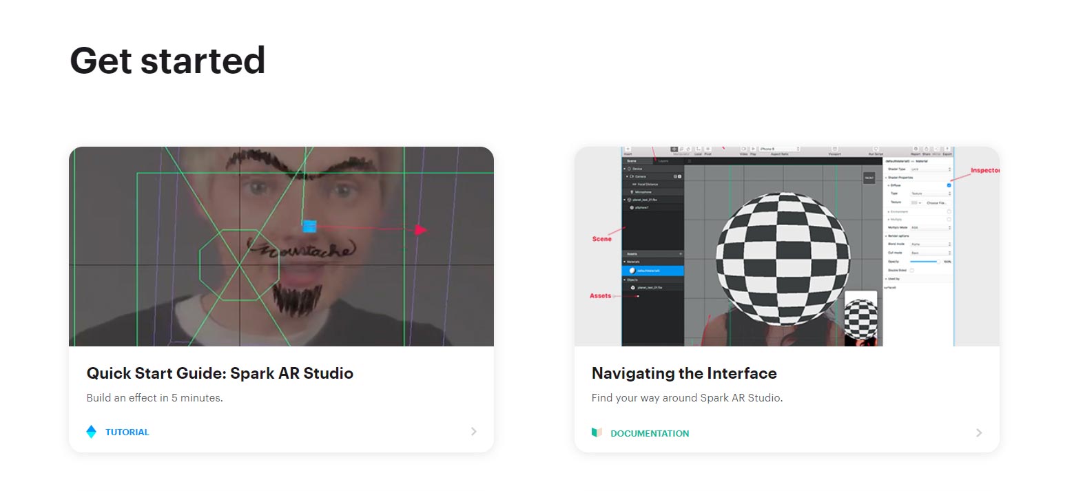 guide spark ar studio and interface