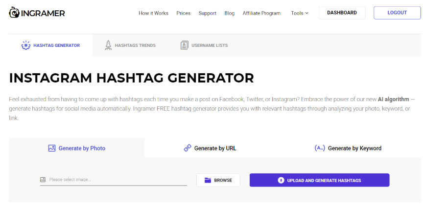 Instagram hashtag generator