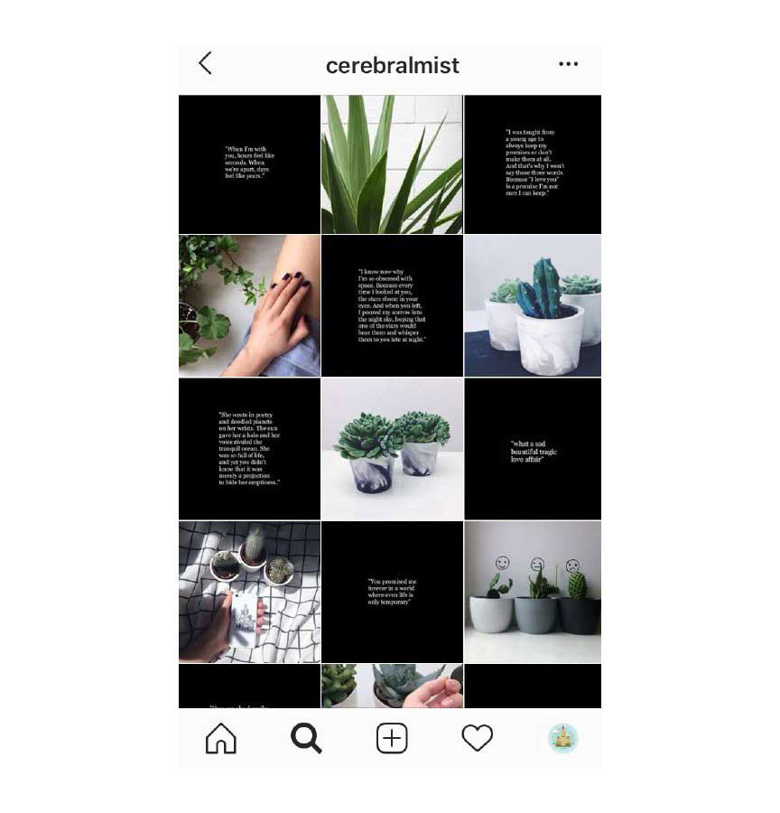 Checkerboard style instagram page