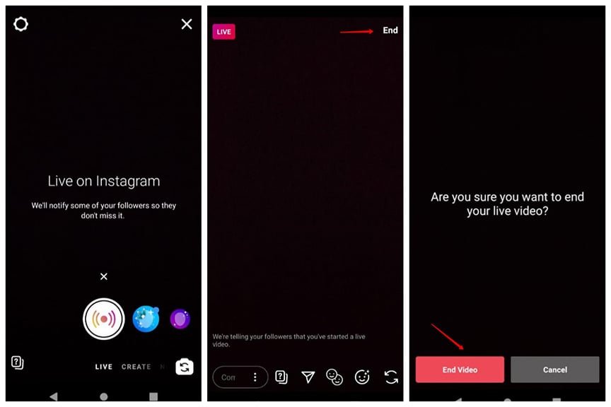 How to go live on Instagram screenshot