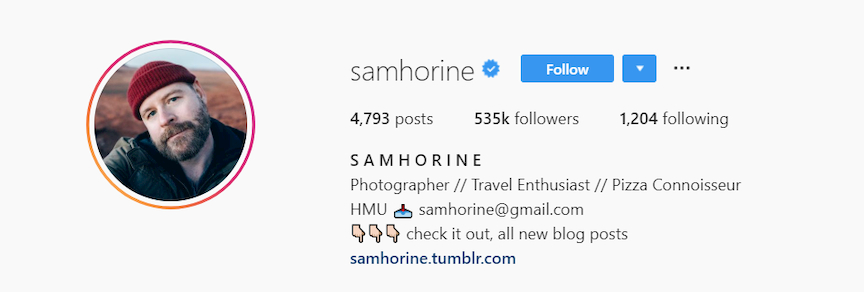 sam horine bio