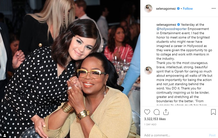 Selena Gomez และ Oprah Winfrey