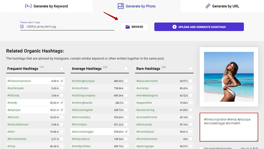 inflact hashtags generator